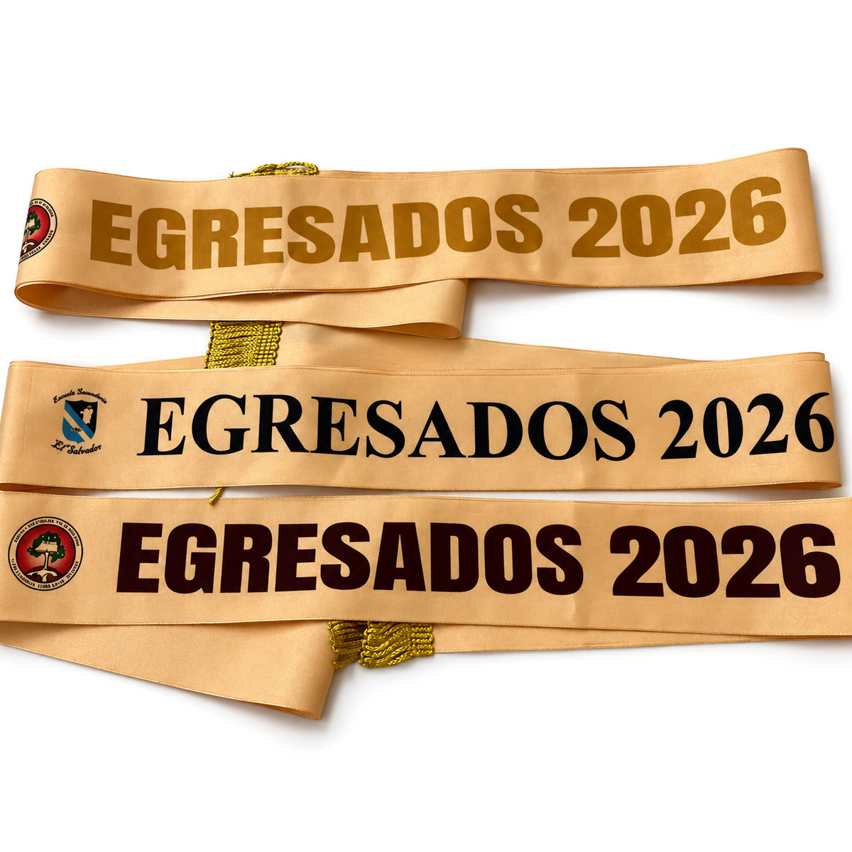 Conjunto de bandas beige personalizadas para distintas instituciones