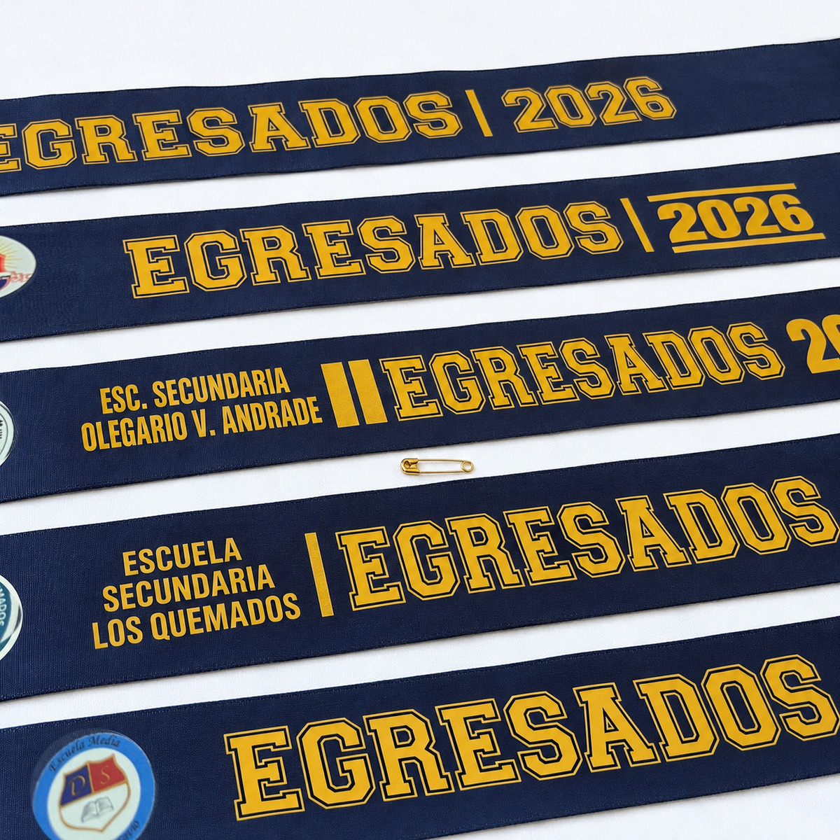 Conjunto de bandas color personalizadas para distintas instituciones