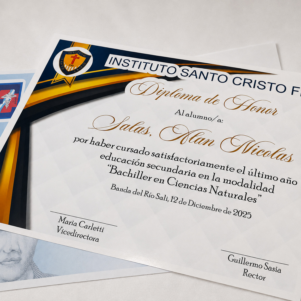 Diploma personalizado A4 impreso en papel ilustración de 300 gramos